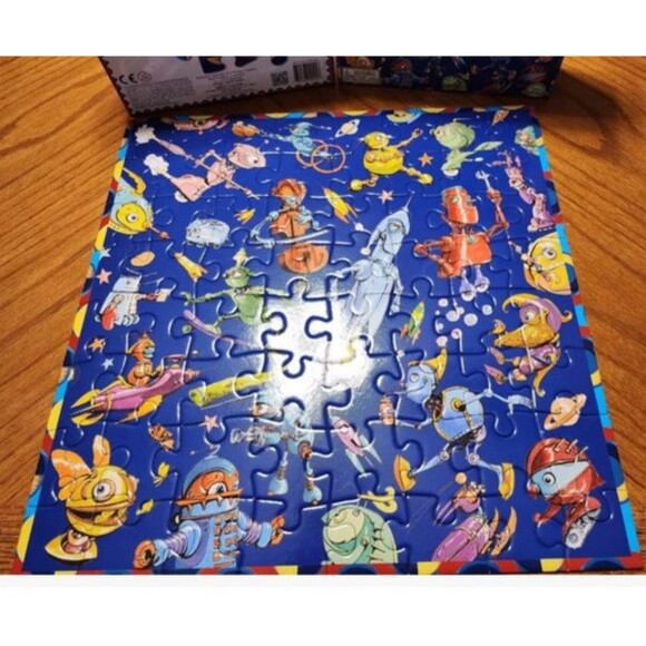 eeBoo Kids Robot Space Jigsaw 64 Piece Puzzle Ages 5+ Best Toy Award 15" x 15" - Picture 4 of 11